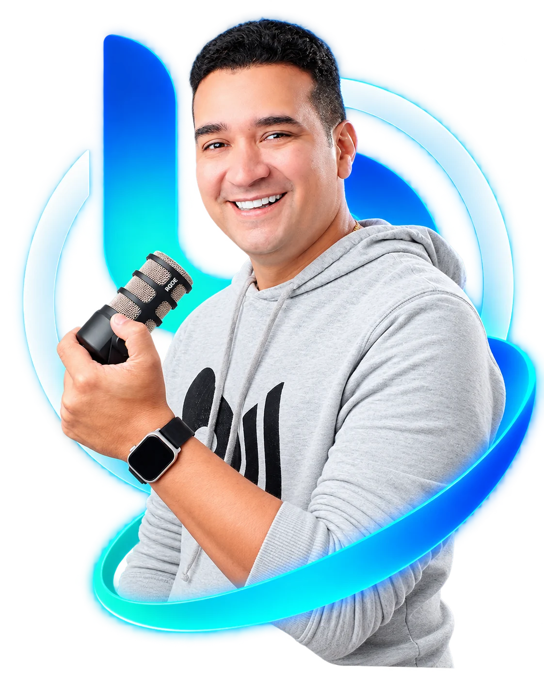 Luis Quintero con micrófono